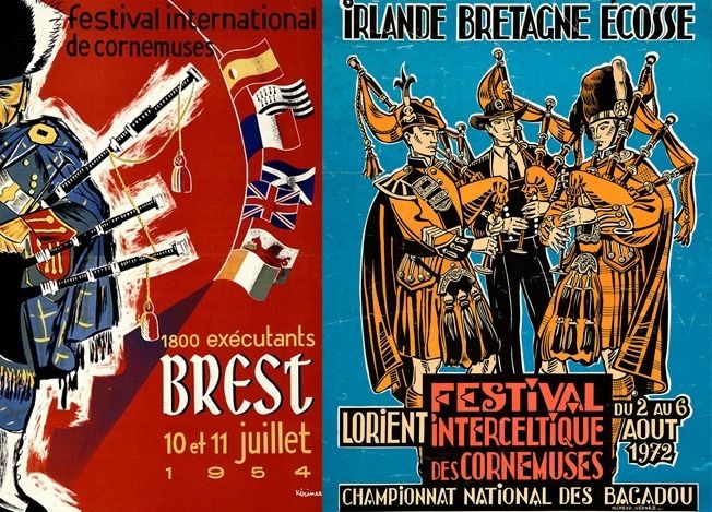 Festivales de gaitas en Brest y Lorient (precursor del Festival Intercéltico)