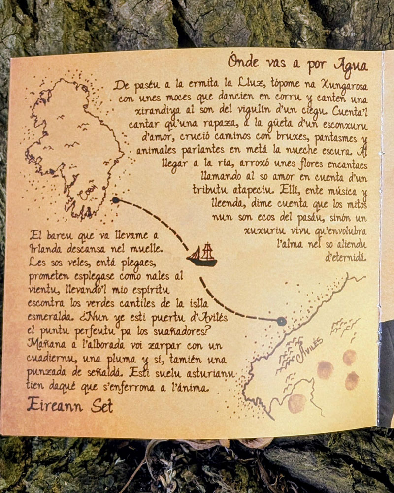 Página del libreto del disco de Guieldu 
